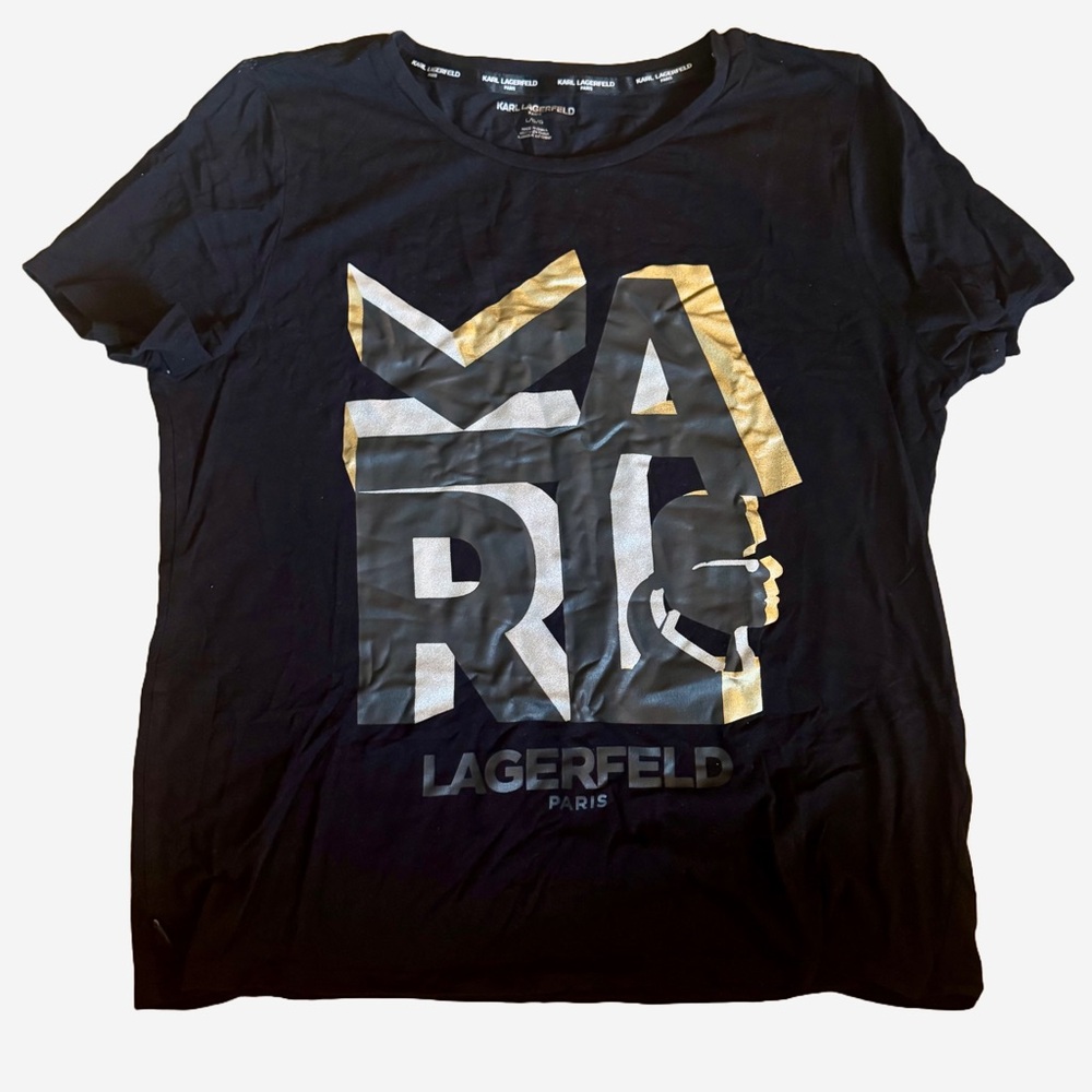 Black Karl Lagerfeld Graphic T-Shirt